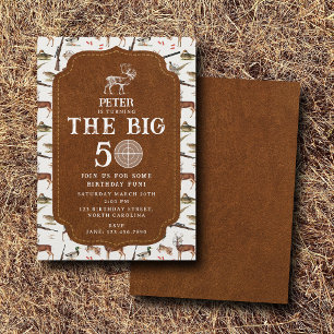Invitation Fête d'anniversaire adulte pour chasseur de gibier