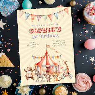 Invitation Fête d'anniversaire amusante et mignonne pour enfa