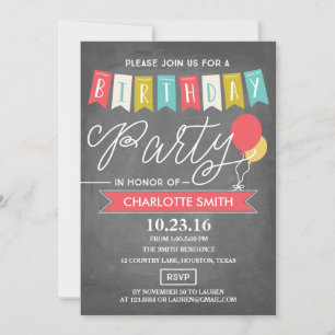 Invitation Fête d'anniversaire Anniversaire