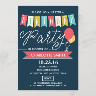 Invitation Fête d'anniversaire Anniversaire