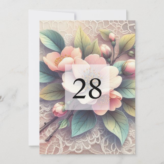 Invitation Fête d'anniversaire aquarelle de verdure florale é (Devant)