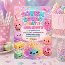 Fête d'anniversaire arc-en-ciel pailleté Squishy