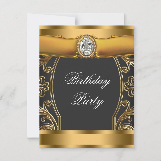 Invitation Fête d'anniversaire Art déco (Devant)