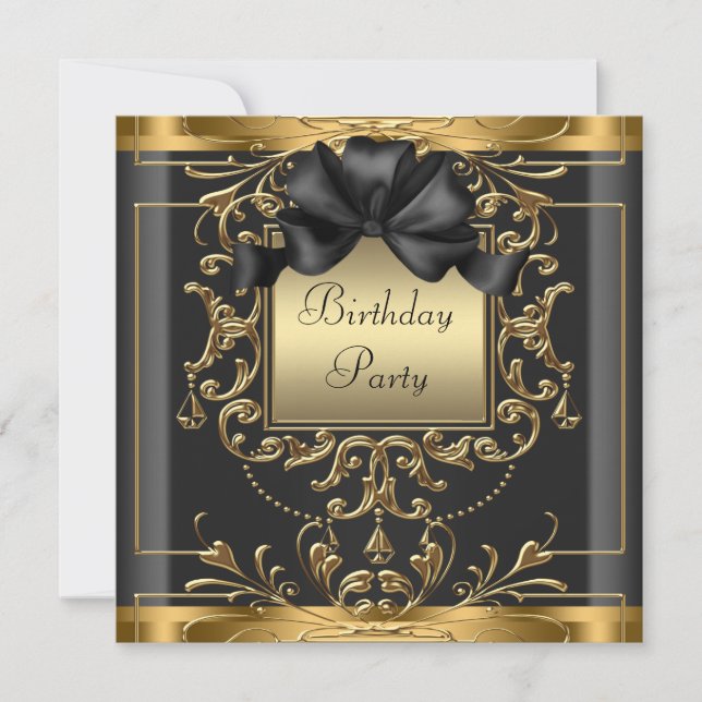 Invitation Fête d'anniversaire Art déco (Devant)