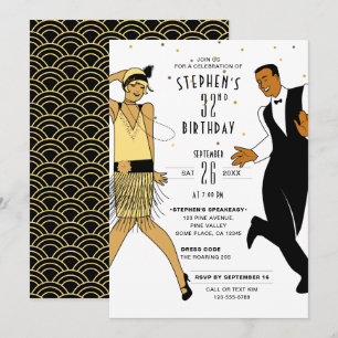 Invitation Fête d'anniversaire Art déco/Gatsby le Magnifique/