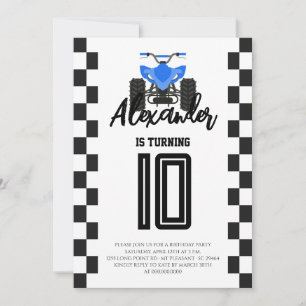 Invitation Fête d'anniversaire ATV Quad Quadricycle