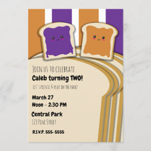 Invitation Fête d'anniversaire au beurre de cacahuète et à la