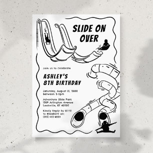 Invitation Fête d'anniversaire au parc de glissades intérieur