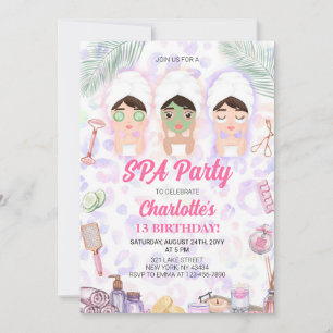 Invitation Fête d'anniversaire au spa