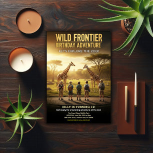 Invitation Fête d'anniversaire au Zoo Wild Frontier