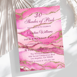 Invitation Fête d'anniversaire aux élégantes nuances de rose