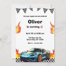 Fête d'anniversaire aux flammes de voiture de cour