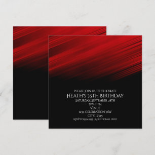 Invitation Fête d'anniversaire aux traînées lumineuses rouges
