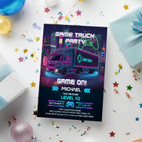 Fête d'anniversaire avec camion de jeux vidéo pour