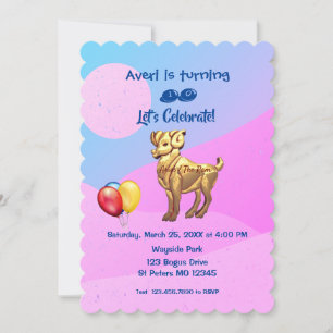 Invitation Fête d'anniversaire - baies (21 mars - 19 avril) I