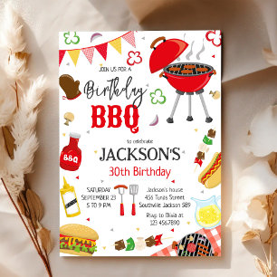 Invitation Fête d'anniversaire BBQ Barbeque Grill Jardin