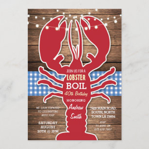 Invitation Fête d'anniversaire BBQ Ébullition de homard Tous 