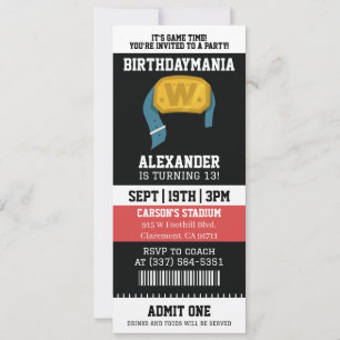 Invitation Fête d'anniversaire billet de catch