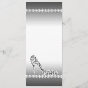 Invitation Fête d'anniversaire blanche noire de chaussure de