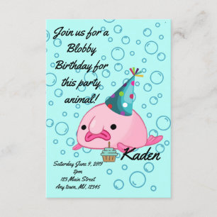 Invitation Fête d'anniversaire Blobfish
