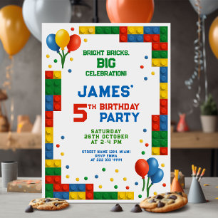 Invitation Fête d'anniversaire Bright Block