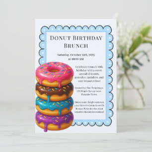 Invitation Fête d'anniversaire Brunch   Crêpes & Donuts 