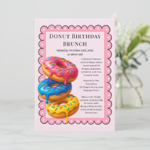 Invitation Fête d'anniversaire Brunch Crêpes & Donuts