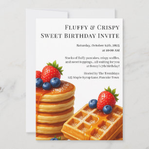 Invitation Fête d'anniversaire Brunch Crêpes et gaufres