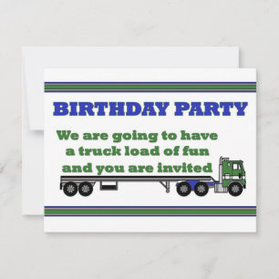 Invitation fête d'anniversaire cabover vert grande