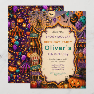 Invitation Fête d'anniversaire Carnaval d'Halloween