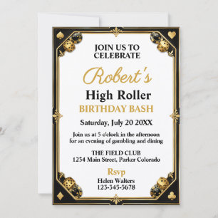 Invitation Fête d'anniversaire Casino Night
