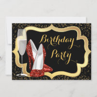 Fête d'anniversaire chaussure rouge à talon haut