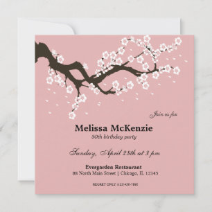 Invitation Fête d'anniversaire Cherry Blossom