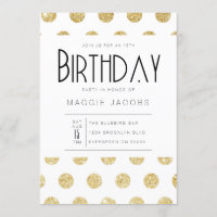 Fête d'anniversaire chic à pois dorés