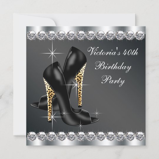 Invitation Fete D Anniversaire Chic Black Zazzle Ca