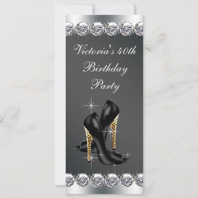 Invitation Fête d'anniversaire Chic Black (Devant)