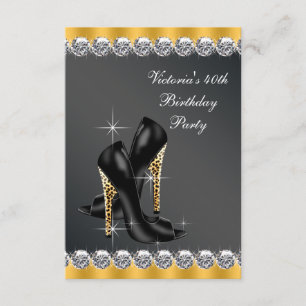 Invitation Fête d'anniversaire Chic Black
