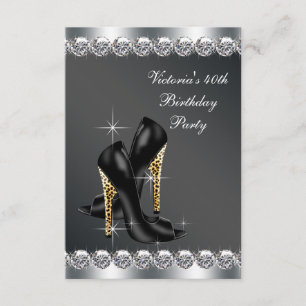 Invitation Fête d'anniversaire chic noir pour femme