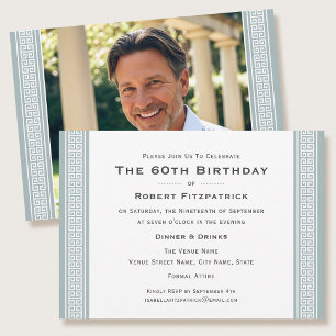 Invitation Fête d'anniversaire classique âge personnalisé pho