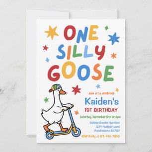 Invitation Fête d'anniversaire colorée de 1 an pour un garçon