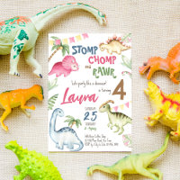 Fête d'anniversaire colorée de dinosaures