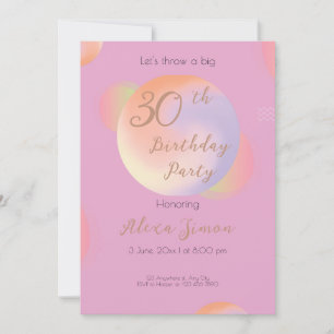 Invitation Fête d'anniversaire colorée et vibrante