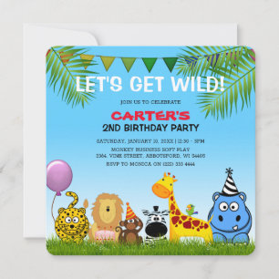 Invitation Fête d'anniversaire colorée pour enfants sur le th