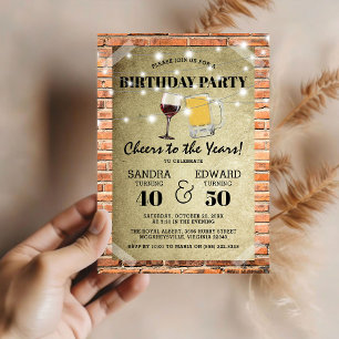 Invitation Fête d'anniversaire conjointe À la santé des ann