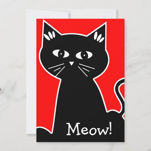 Invitation Fête d'anniversaire Cool Cats - Chat de dessin ani (Devant)