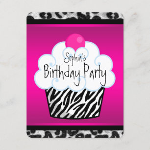 Invitation Fête d'anniversaire Cupcake pour filles