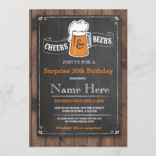 Invitation Fête d'anniversaire d'acclamations et de bières
