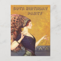 Fête d'anniversaire d'aileron de paon d'art déco