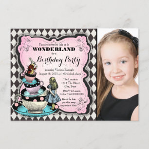 Invitation Fête d'anniversaire d'Alice au pays des merveilles