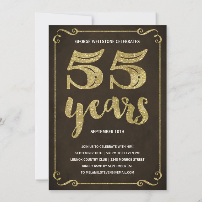 Invitation Fête d'anniversaire d'aluminium de Faux de la (Devant)